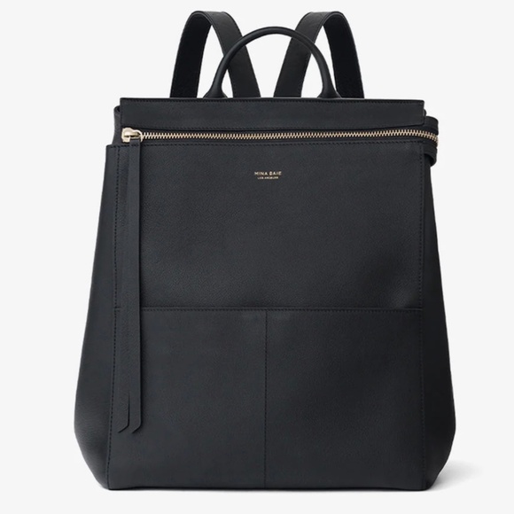 Mina Baie Harper Full Backpack (Leather) in Black Gold - Picture 1 of 3